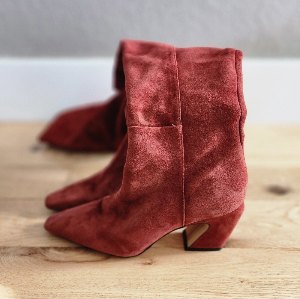 Sam Edleman Sulema Knee High Boots Size 7.5 Brick Red Color - Picture 6 of 11